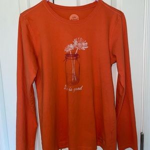 Orange Long sleeve life is good tee